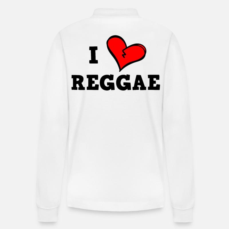 Ich liebe Reggae - Stanley/Stella Unisex Bio-Langarm-Poloshirt Prepster - Weiß