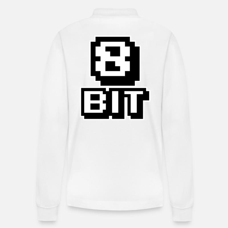 8-Bit-Computer - Stanley/Stella Unisex Bio-Langarm-Poloshirt Prepster - Weiß