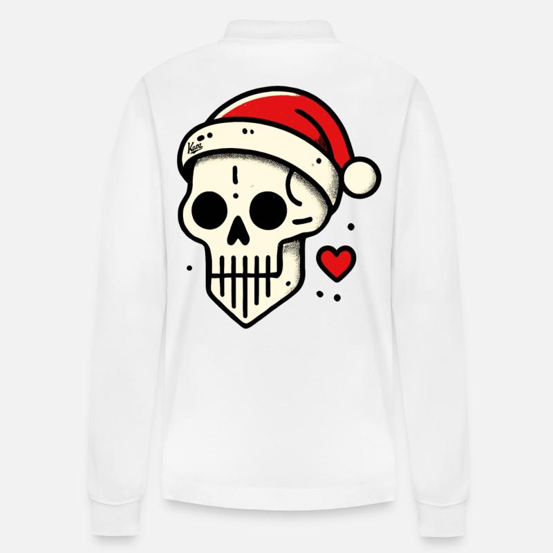 Crâne de Noël Crâne - Polo à manches longues bio PREPSTER Stanley/Stella Unisexe - blanc