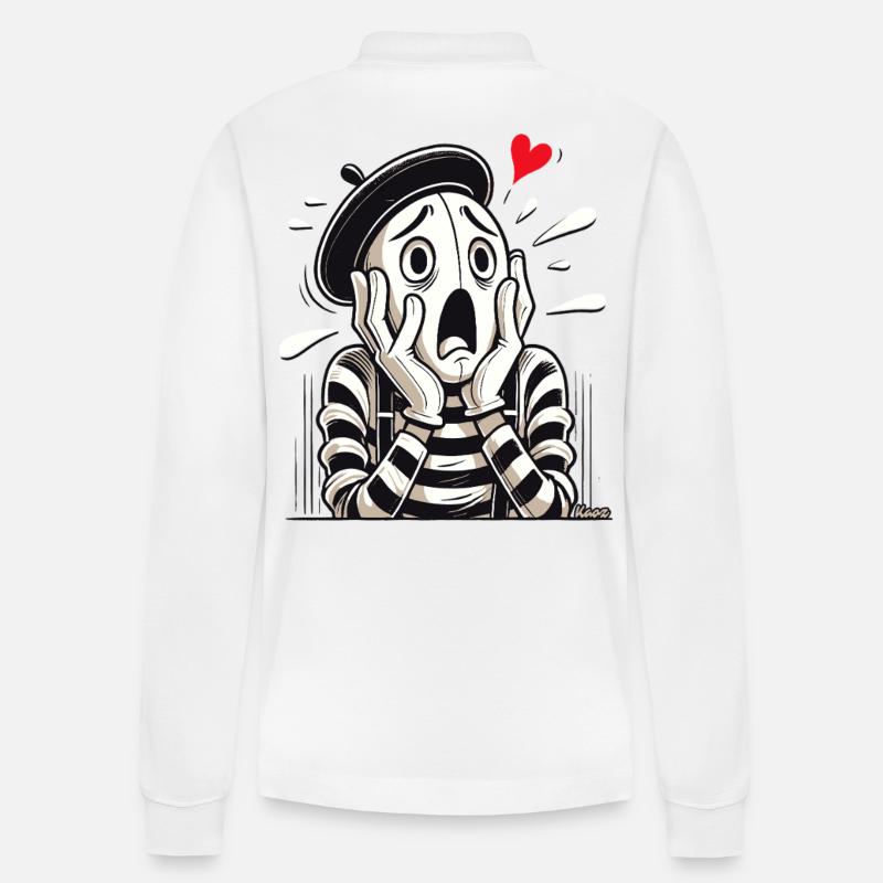 Dramatischer Pantomime – Liebe oder Verzweiflung? - Stanley/Stella Unisex Bio-Langarm-Poloshirt Prepster - Weiß