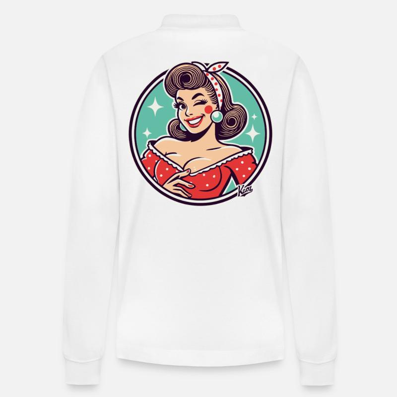 Die gute Retro Hausfrau - Stanley/Stella Unisex Bio-Langarm-Poloshirt Prepster - Weiß