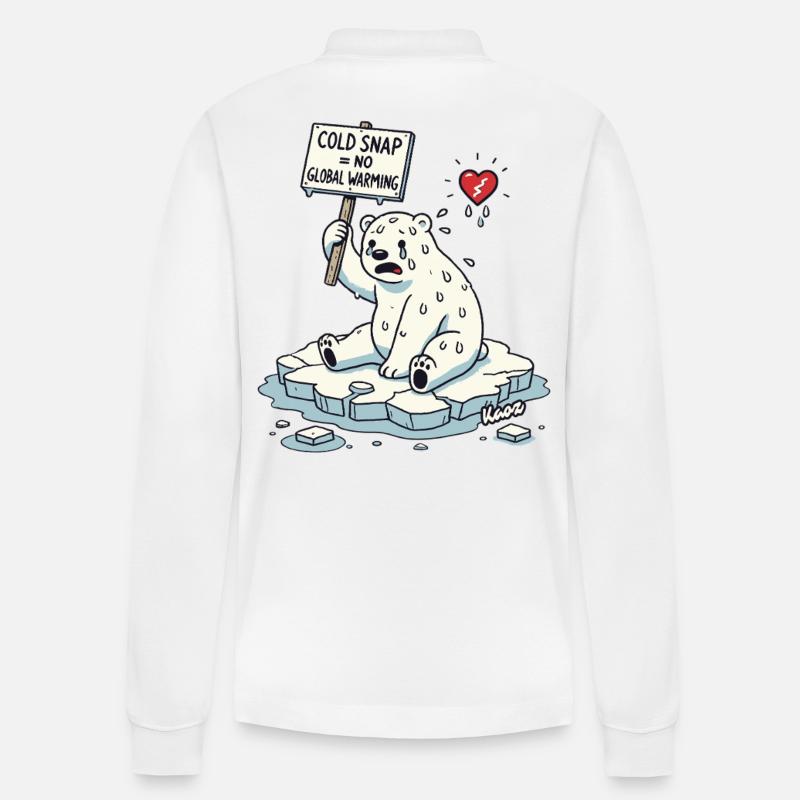 Schwitzender Eisbär Klimawandel Protest - Stanley/Stella Unisex Bio-Langarm-Poloshirt Prepster - Weiß