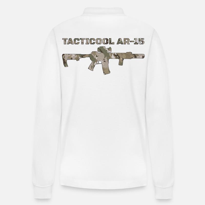 AR-15 - Stanley/Stella Unisex Bio-Langarm-Poloshirt Prepster - Weiß