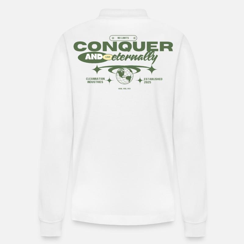 Conquérir - Polo à manches longues bio PREPSTER Stanley/Stella Unisexe - blanc