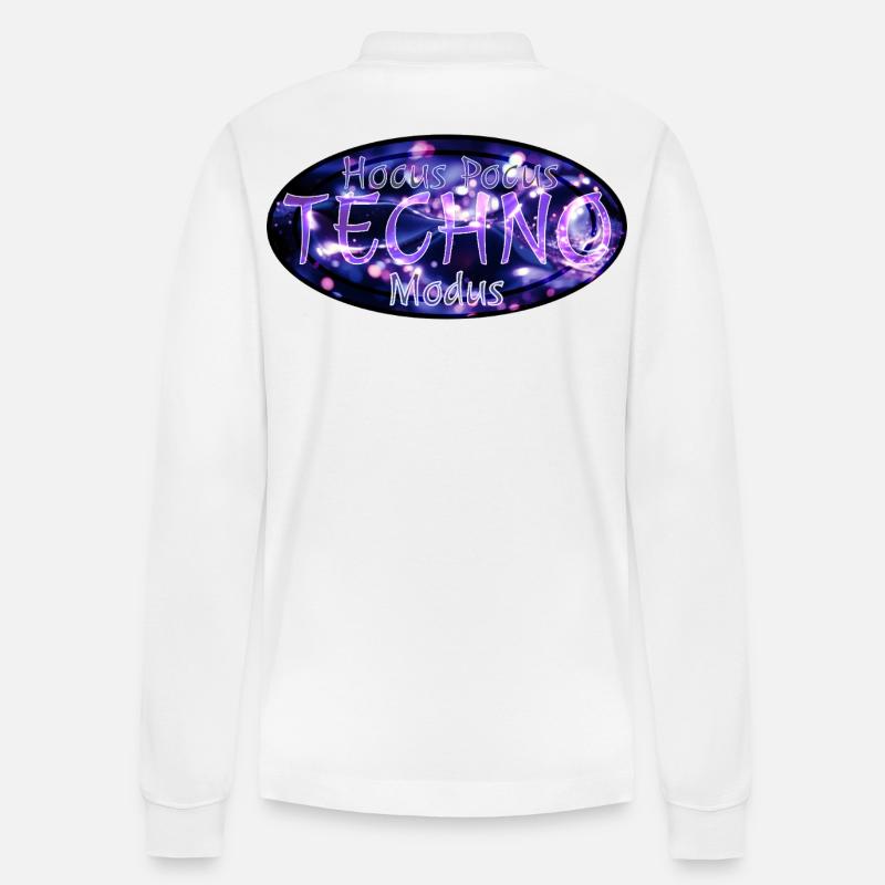 Hocus Pocus Techno Mode - Stanley/Stella Organic Unisex Long-Sleeved Polo Shirt Prepster - white