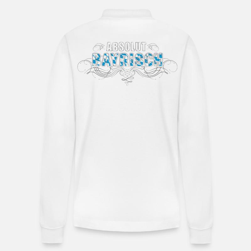 ABSOLUT BAYRISCH - TOP DESIGN - Stanley/Stella Unisex Bio-Langarm-Poloshirt Prepster - Weiß