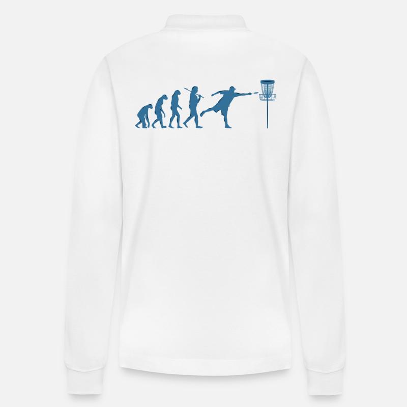 Disc Golf Evolution - Stanley/Stella Unisex Bio-Langarm-Poloshirt Prepster - Weiß