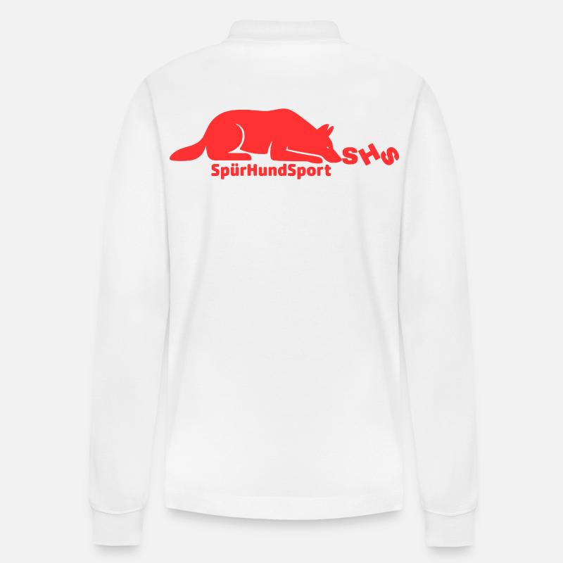 SHS Logo rot - Stanley/Stella Unisex Bio-Langarm-Poloshirt Prepster - Weiß