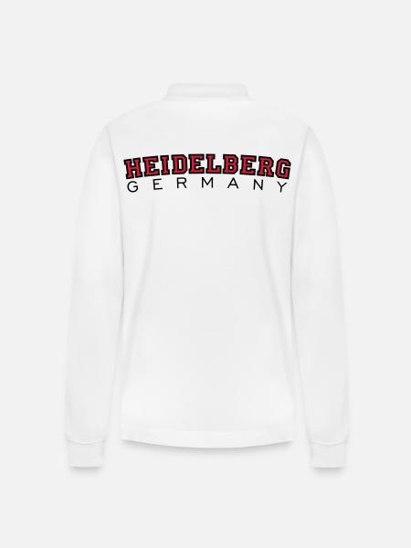 Heidelberg Germany Red/Black - Stanley/Stella Organic Unisex Long-Sleeved Polo Shirt Prepster - white