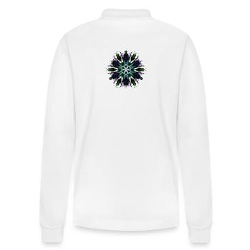 Purple Flower - Stanley/Stella Unisex Bio-Langarm-Poloshirt Prepster - Weiß - Hinten - Anna (173cm)
