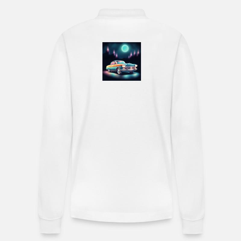 Retro Auto - Stanley/Stella Unisex Bio-Langarm-Poloshirt Prepster - Weiß