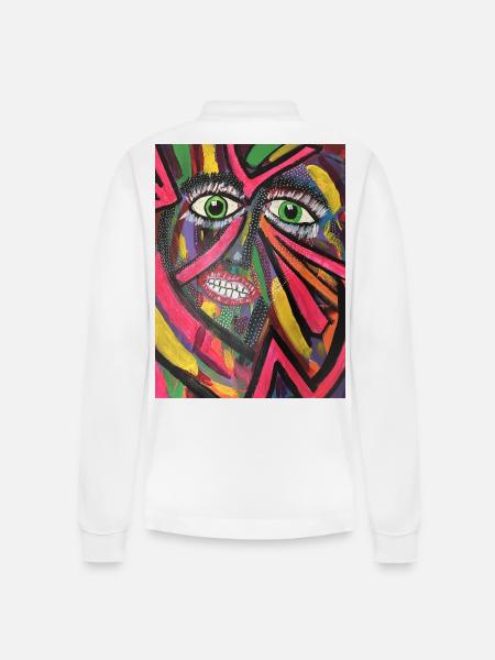 Luminous Portrait Mosaic - Stanley/Stella Organic Unisex Long-Sleeved Polo Shirt Prepster - white