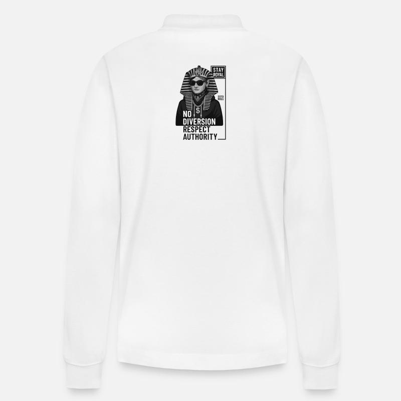 Rebellischer Pharao Street Style Print - Stanley/Stella Unisex Bio-Langarm-Poloshirt Prepster - Weiß