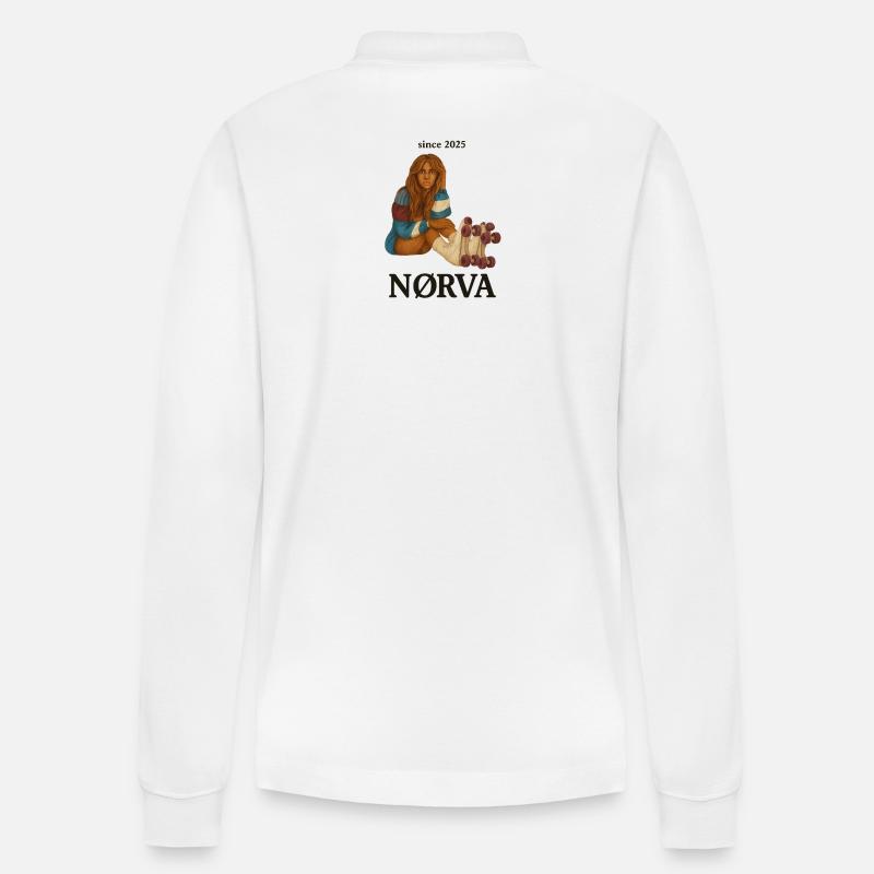 NØRVA Rollergirl - Stanley/Stella Unisex Bio-Langarm-Poloshirt Prepster - Weiß