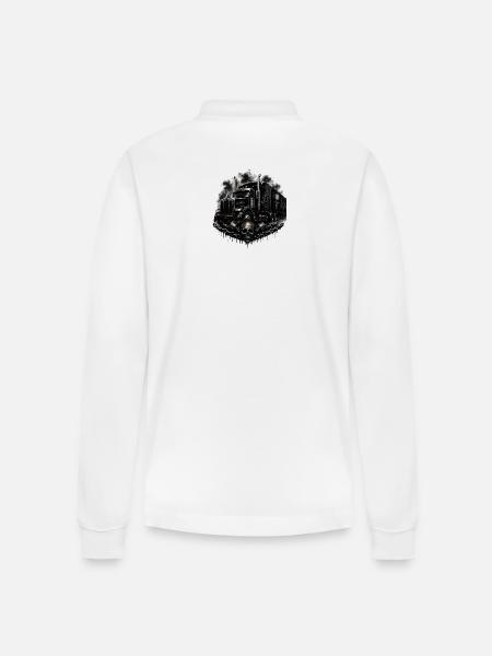 Trucker love - Stanley/Stella Unisex Bio-Langarm-Poloshirt Prepster - Weiß