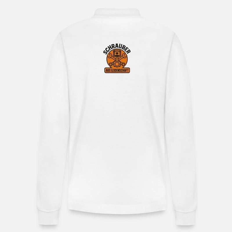 Schrauber aus Leidenschaft - Stanley/Stella Unisex Bio-Langarm-Poloshirt Prepster - Weiß