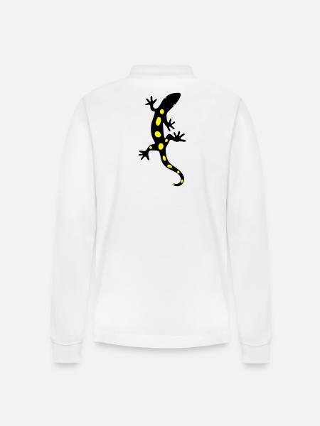 Lizard Salamander Gecko Fire Salamander - Stanley/Stella Organic Unisex Long-Sleeved Polo Shirt Prepster - white