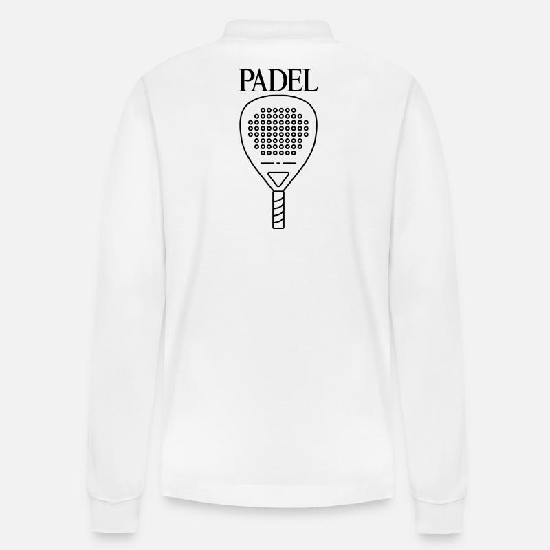 Padel Schläger - Stanley/Stella Unisex Bio-Langarm-Poloshirt Prepster - Weiß