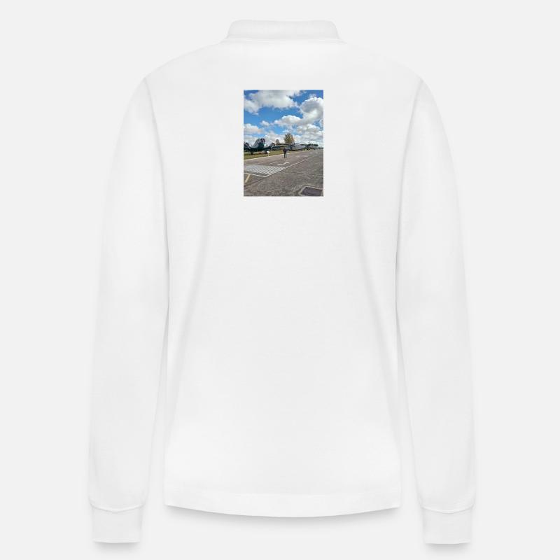 Klassische Luftfahrt auf der Bühne - Stanley/Stella Unisex Bio-Langarm-Poloshirt Prepster - Weiß