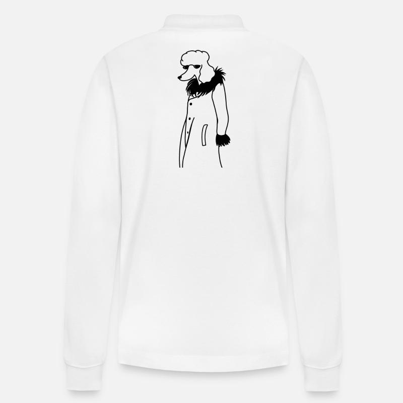 Cooler Pudel - Stanley/Stella Unisex Bio-Langarm-Poloshirt Prepster - Weiß