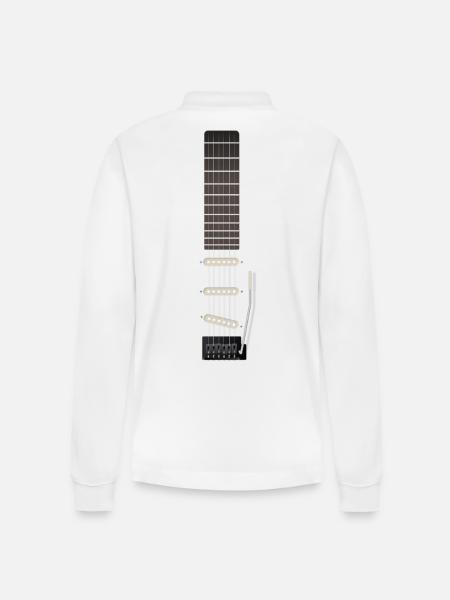 E-Gitarre - Stanley/Stella Unisex Bio-Langarm-Poloshirt Prepster - Weiß