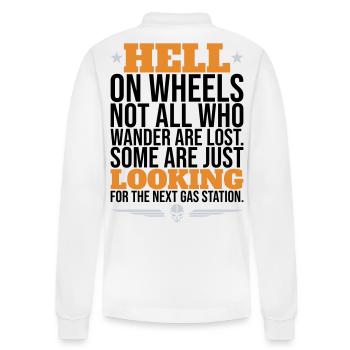 Hell On Wheels – Motard de station-service - Polo à manches longues bio PREPSTER Stanley/Stella Unisexe - blanc - Dos - Anna (173cm)