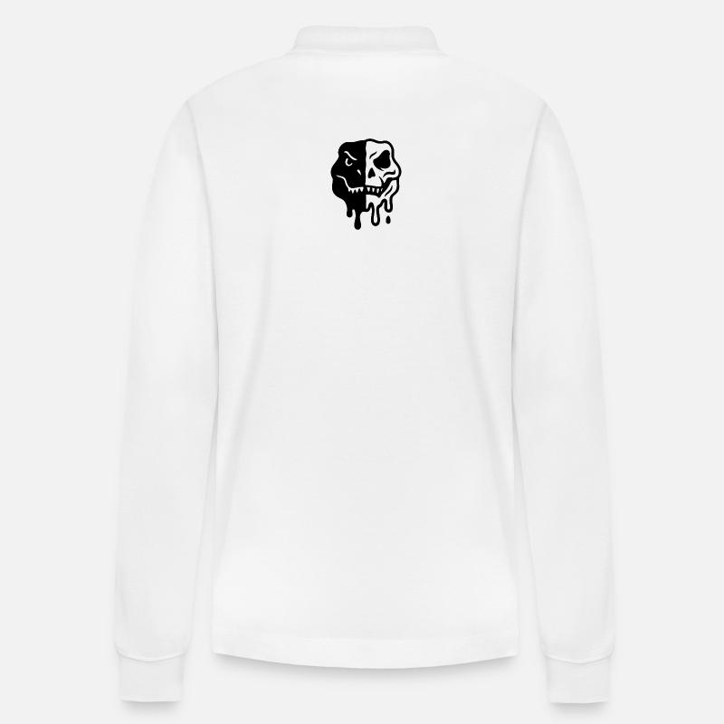 Dinoarmy_Rex - Stanley/Stella Unisex Bio-Langarm-Poloshirt Prepster - Weiß