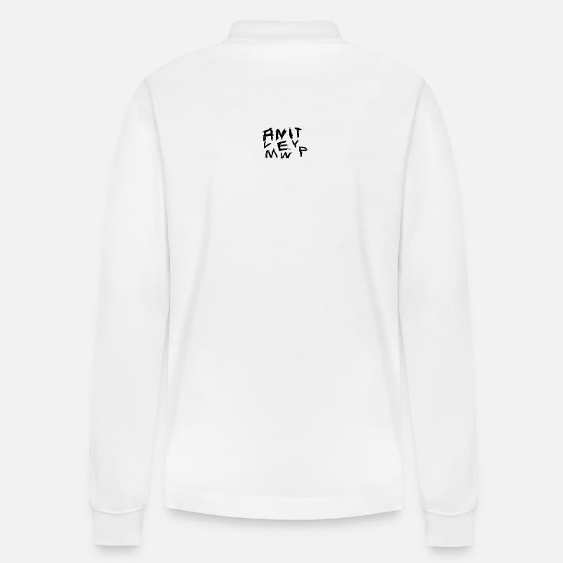 Graffiti Handwriting Chaos Pattern - Stanley/Stella Organic Unisex Long-Sleeved Polo Shirt Prepster - white