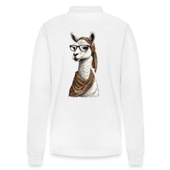 Lama aimant maman drôle Alpaga Design - Polo à manches longues bio PREPSTER Stanley/Stella Unisexe - blanc - Dos - Anna (173cm)