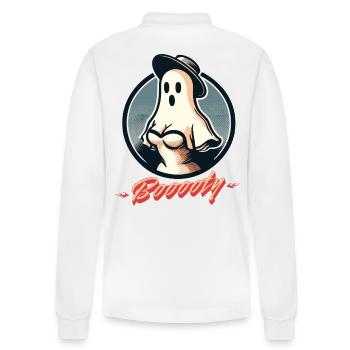 Lustiges retro Halloween Geisterspaß mit Booty - Stanley/Stella Unisex Bio-Langarm-Poloshirt Prepster - Weiß - Hinten - Anna (173cm)