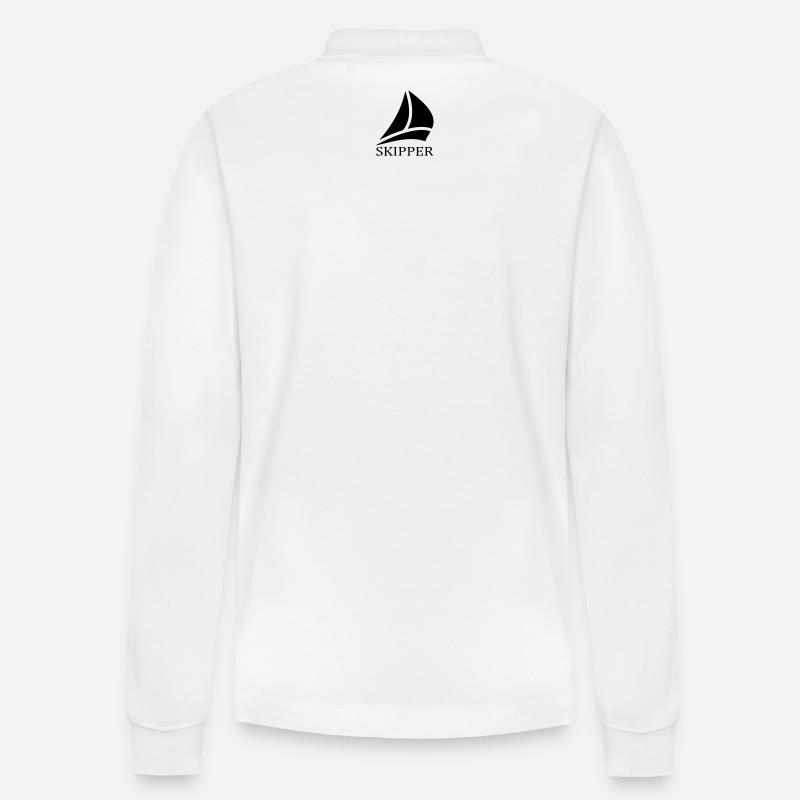 skipper segelboot logo - Stanley/Stella Unisex Bio-Langarm-Poloshirt Prepster - Weiß