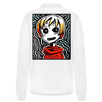 Ist dies moderne Kunst, Kunst im Manga-Anime-Stil? - Stanley/Stella Unisex Bio-Langarm-Poloshirt Prepster - Weiß - Hinten - Anna (173cm)