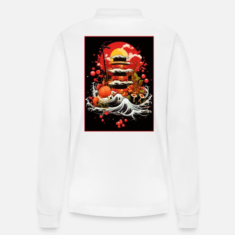 Die Sushi-Bar - Stanley/Stella Unisex Bio-Langarm-Poloshirt Prepster - Weiß