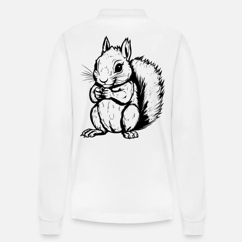 Ein Eichhörnchen - Stanley/Stella Unisex Bio-Langarm-Poloshirt Prepster - Weiß