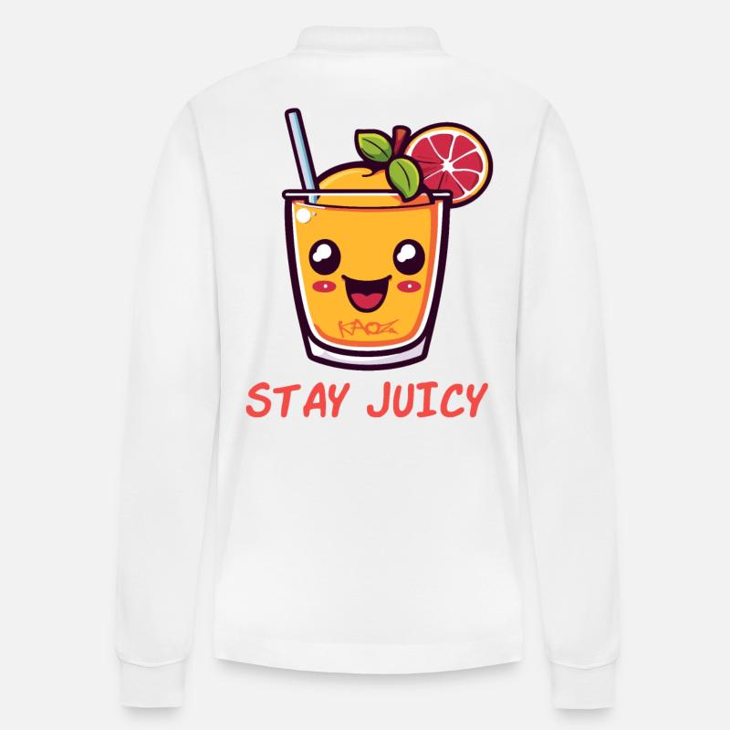 Fruchtiger Saft: bleib saftig - Stanley/Stella Unisex Bio-Langarm-Poloshirt Prepster - Weiß