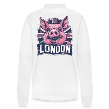 Drapeau britannique London Pig - Polo à manches longues bio PREPSTER Stanley/Stella Unisexe - blanc - Dos - Anna (173cm)