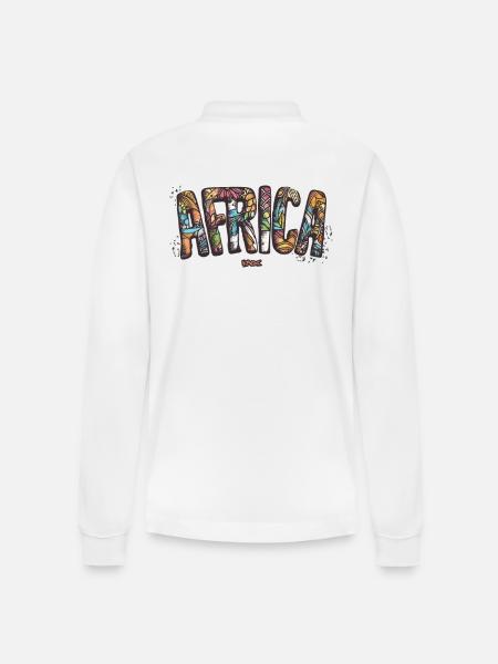 Africa - Stanley/Stella Organic Unisex Long-Sleeved Polo Shirt Prepster - white
