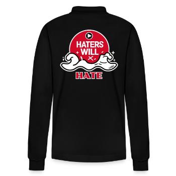 Haters will hate - Stanley/Stella Organic Unisex Long-Sleeved Polo Shirt Prepster - black - Back - Anna (173cm)