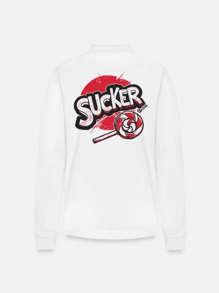 Lollipop lollipop sucks - Stanley/Stella Organic Unisex Long-Sleeved Polo Shirt Prepster - white