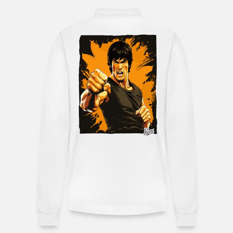 Das Gesicht der Kampfkunst - Stanley/Stella Unisex Bio-Langarm-Poloshirt Prepster - Weiß