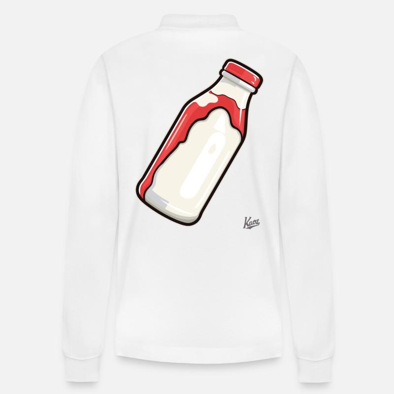 Molkerei Milch Flasche - Stanley/Stella Unisex Bio-Langarm-Poloshirt Prepster - Weiß