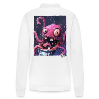 Un seau plein de couleurs acidulées : Kraken Slurp - Polo à manches longues bio PREPSTER Stanley/Stella Unisexe - blanc - Dos - Anna (173cm)