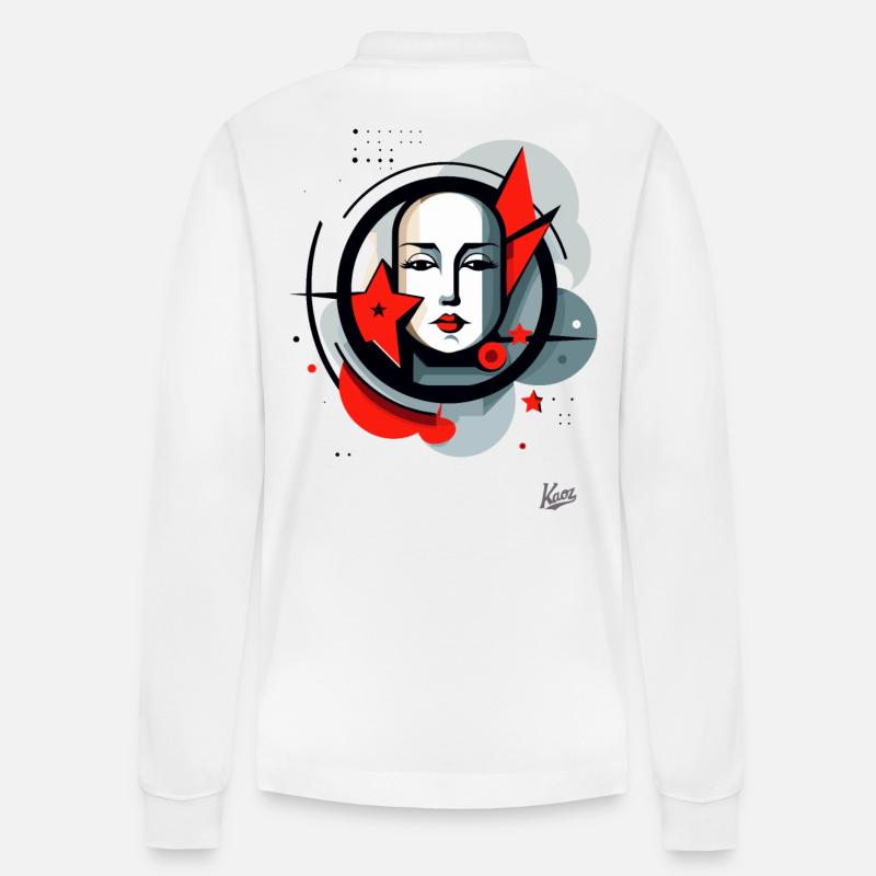 Moderne Kunst Kubismus - Stanley/Stella Unisex Bio-Langarm-Poloshirt Prepster - Weiß