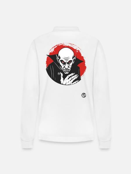Horreur Effrayant Nosferatu Vampire - Polo à manches longues bio PREPSTER Stanley/Stella Unisexe - blanc