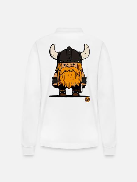 Petit Gnome Guerrier Viking - Polo à manches longues bio PREPSTER Stanley/Stella Unisexe - blanc