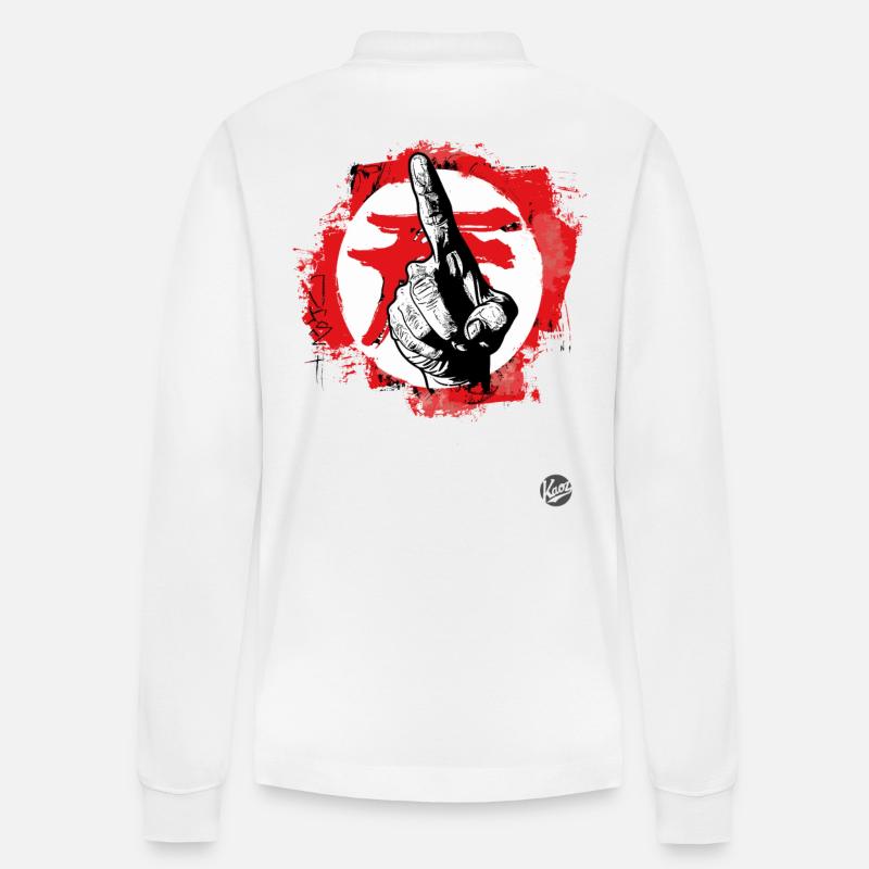 pointer avec l’index - Polo à manches longues bio PREPSTER Stanley/Stella Unisexe - blanc