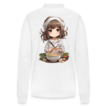 Anime Ramen Girl Cuisinier de soupe de nouilles japonaise - Polo à manches longues bio PREPSTER Stanley/Stella Unisexe - blanc - Dos - Anna (173cm)