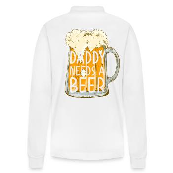 Papa a besoin de bière Drôle papa Style parfait - Polo à manches longues bio PREPSTER Stanley/Stella Unisexe - blanc - Dos - Anna (173cm)