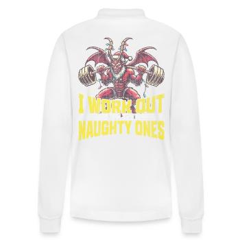 Krampus Trainiert Für Die Frechen - Stanley/Stella Unisex Bio-Langarm-Poloshirt Prepster - Weiß - Hinten - Anna (173cm)
