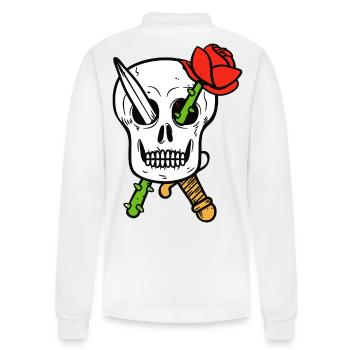 Art punk de Skull Rose à la guitare - Polo à manches longues bio PREPSTER Stanley/Stella Unisexe - blanc - Dos - Anna (173cm)